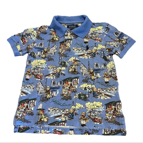 Polo Ralph Lauren Other - Polo Ralph Lauren Boys Size 2 Polo Bear Short Sleeve Blue Polo Vacation Paris